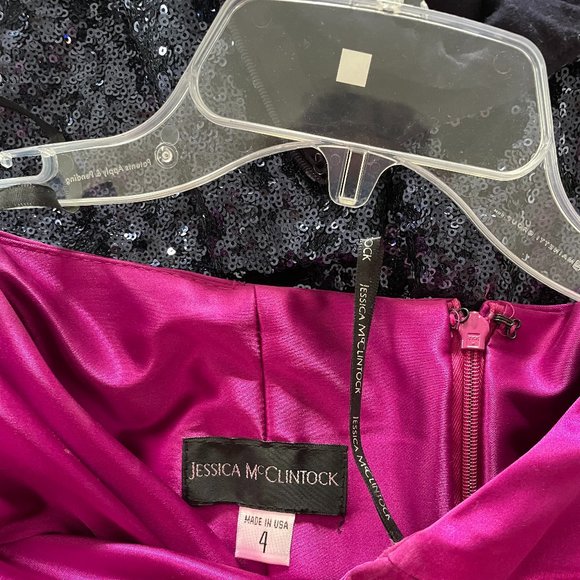 Jessica McClintock Magenta Party Dress for Teens/Pre-Teens - Picture 3 of 3